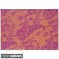 Mahogany Orange Paisley Jacquard Runner or Tablecloth or Placemats or Set of 4 Napkins