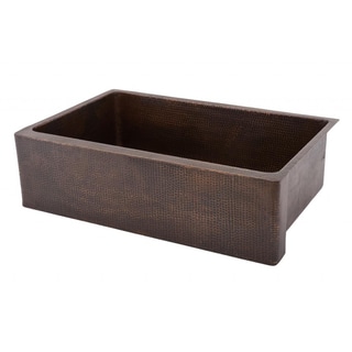 Hammered Copper 33-inch Single-basin Apron Kitchen Sink