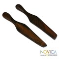 Set of 2 Cericote Wood 'Guatemalan Fry Up' Spatulas (Guatemala)