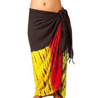 Rasta Red and Yellow Tie Dye Sarong (India)