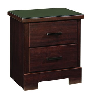 Leah Merlot Finish 2-drawer Nightstand