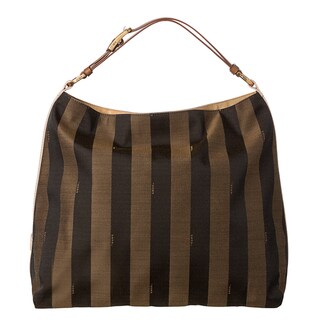 Fendi 'Pequin' Large Striped Hobo