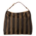 Fendi 'Pequin' Large Striped Hobo