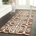 Safavieh Handmade Cambridge Moroccan Dark Brown Wool Rug (2'6 x 12')