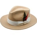 Ferrecci Men's Tan Wool Fedora Hat