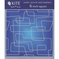 Judikins 6 Inch Square Kite Stencil-Retro Path
