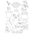 Pink Persimmon Clear Stamp 4"X6" Sheet-Baby Clothesline