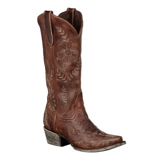 Lane Boots Women's 'Ashlee Lace' Leather Stitched Cowboy Boots