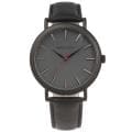 Monument Men's Grey Dial Synthetic Leather Strap Watch