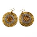 Wire Web Woven High-polish Copper/Brass-wire Dangle Earrings