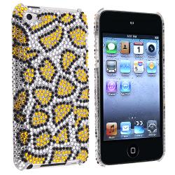 Bling Leopard Rubber Coated Case for Apple iPod Touch Generation 4