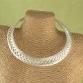 Handcrafted Silver Plated Woven Design Choker Necklace (India)