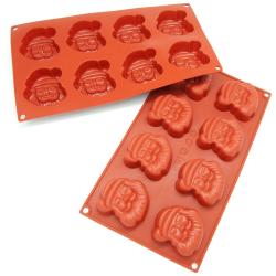 Freshware 8-Cavity Santa Claus Silicone Mold/ Baking Pan (Pack of 2)