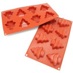 Freshware 8-Cavity Christmas Tree Silicone Mold/ Baking Pan (Pack of 2)