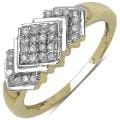 Malaika 14k Yellow Gold over Sterling Silver Diamond Cocktail Ring