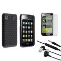Black Case/ LCD Protector/ Headset for Samsung Galaxy S GT-i9000