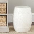 Paradise Gardens Embossed Off-White Ceramic Garden Stool