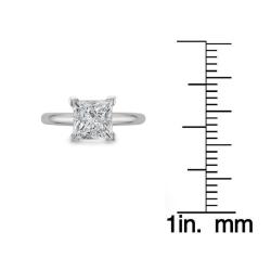  14k White Gold 2ct TDW Princess Diamond Solitaire Ring (F, SI3)
