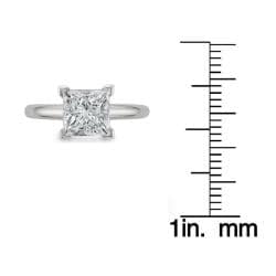  14k White Gold 3ct TDW Princess Diamond Solitaire Ring (J, I1)