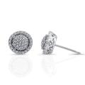 Sterling Silver 1/4ct TDW White Diamond Halo Earrings