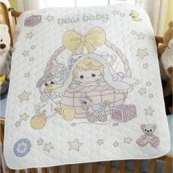Precious Moments Crib Cover Stamped Cross Stitch Kit-34
