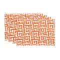 Oskar Terrace Persimmon Orange Geometric Placemats (Set of 4)