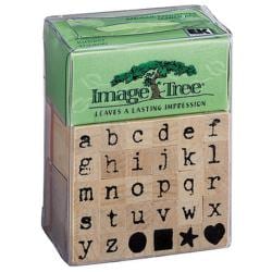 Image Tree Handle Rubber Stamp Set-Antique Typewriter Alphabet/Lower