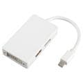 BasAcc White 3-in-1 Mini DisplayPort to DisplayPort/ HDMI/ DVI Adapter
