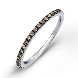 Sterling Silver 1/5ct TDW Brown Diamond Semi-eternity Band