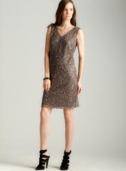 Pisarro Nights V-Neck Blouson Beaded Dress