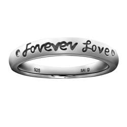 Sterling Silver Diamond Accent 'Forever Love' Ring