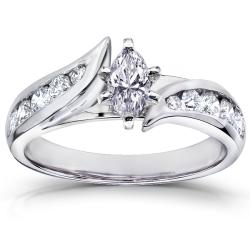  14k White Gold 7/8 ct TDW Marquise Diamond Engagement Ring (H-I, I1-I2)