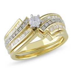  Miadora 10k Yellow Gold 1/2ct TDW Diamond Bridal Ring Set (H-I, I2-I3)