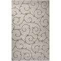 Hand-crafted Solid Grey Swirl Wasilla Wool Rug (2' x 3')