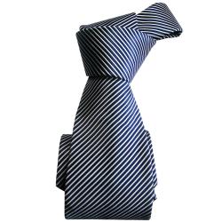 Dmitry Men's Navy Striped Italian Silk Tie