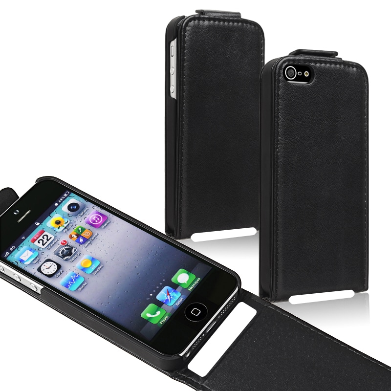 BasAcc Black Snap-on Leather Case for Apple iPhone 5