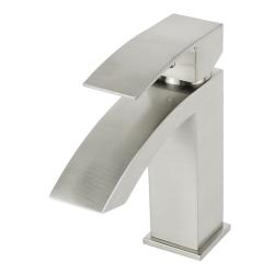 Square Single Hole Brushed Nickel Bathroom Faucet