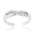 Icz Stonez Sterling Silver Cubic Zirconia Infinity Crossover Toe Ring