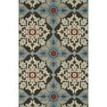 Indoor Outdoor Hudson Chocolate/ Multi Rug (3'11 x 5'10)