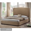 Baxton Studio Sheila Linen King Size Bed with Upholstered Headboard