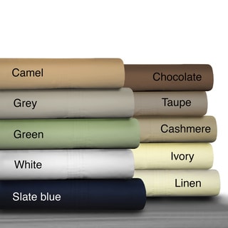 Egyptian Cotton Percale 475 Thread Count Deep Pocket Sheet Set and Optional Pillowcase Separates