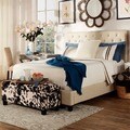 Sarajevo Grey Linen Tufted Platform Bed
