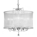 Silk Drum Shade 5-Light Crystal Chandelier