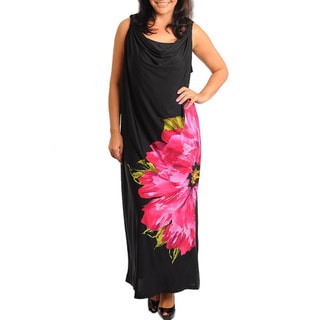 Stanzino Women's Plus Floral Print Sleeveless Maxi Dress