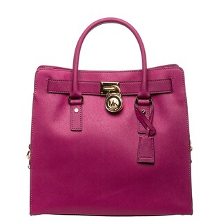MICHAEL Michael Kors 'Hamilton' Peony Saffiano Leather Satchel