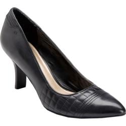 Women's Rockport Lianna Quilted Pump Black Full Grain Leather