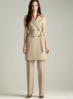 Tahari Belted Long Two Button Pant Suit
