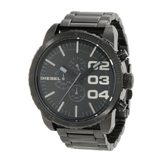 Diesel Men's DZ7193 Black Leather Quartz Watch with Black Dial