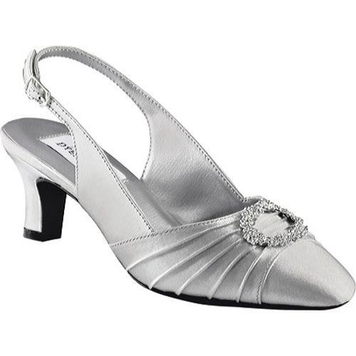 wide width silver low heel shoes