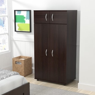 Deals Inval 3-Door Espresso Armoire